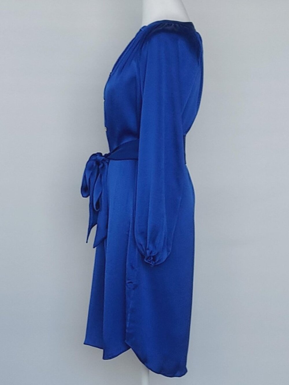 Lilly Pulitzer Women's Saige Satin V Neck Long Sleeve Dress Alba Blue XS NWT - Picture 2 of 11